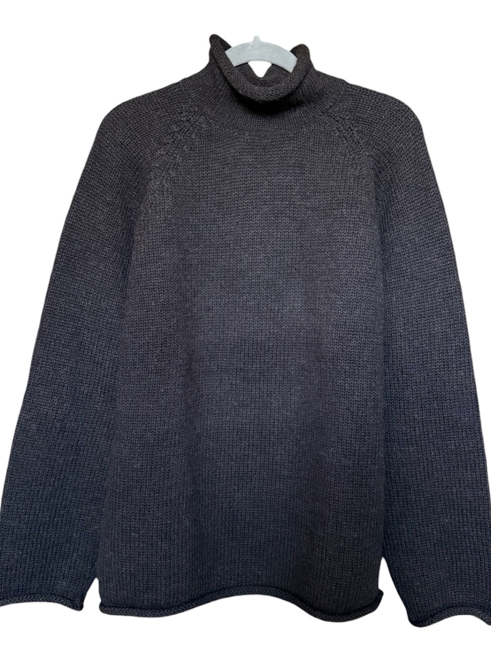 J. Crew 90s Vintage Roll Neck Pullover Sweater Chunky Knit Brown Wool Oarsman L
